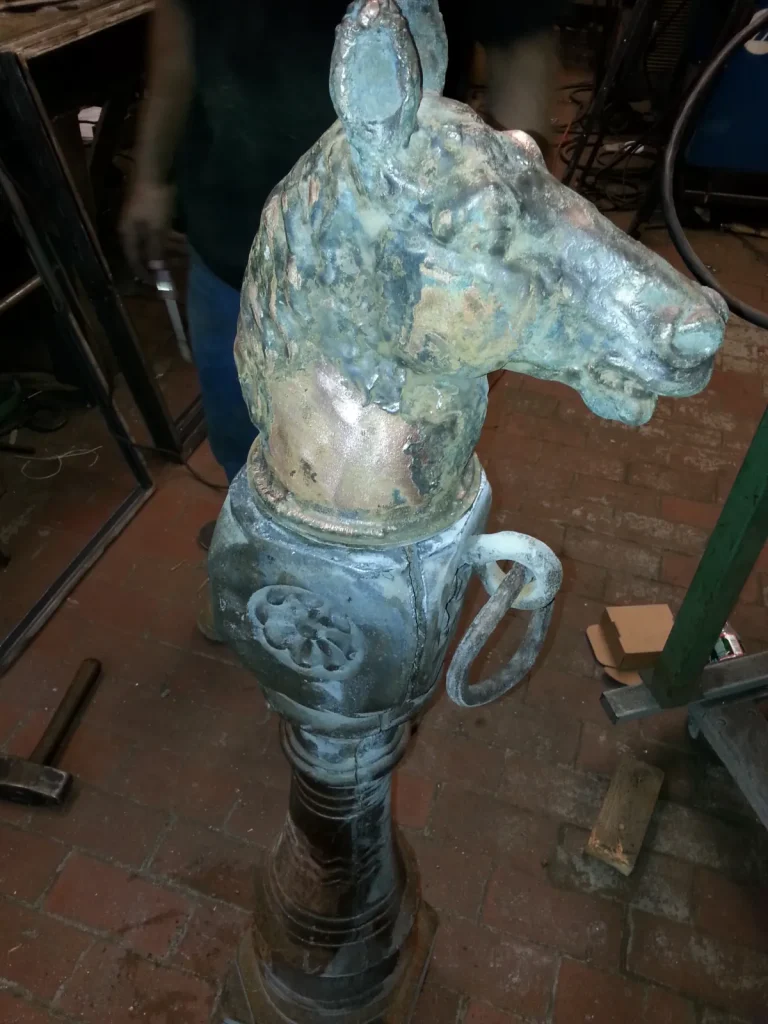 Cast Iron & Bronze Hitching Post — Artifact Restoration — Before