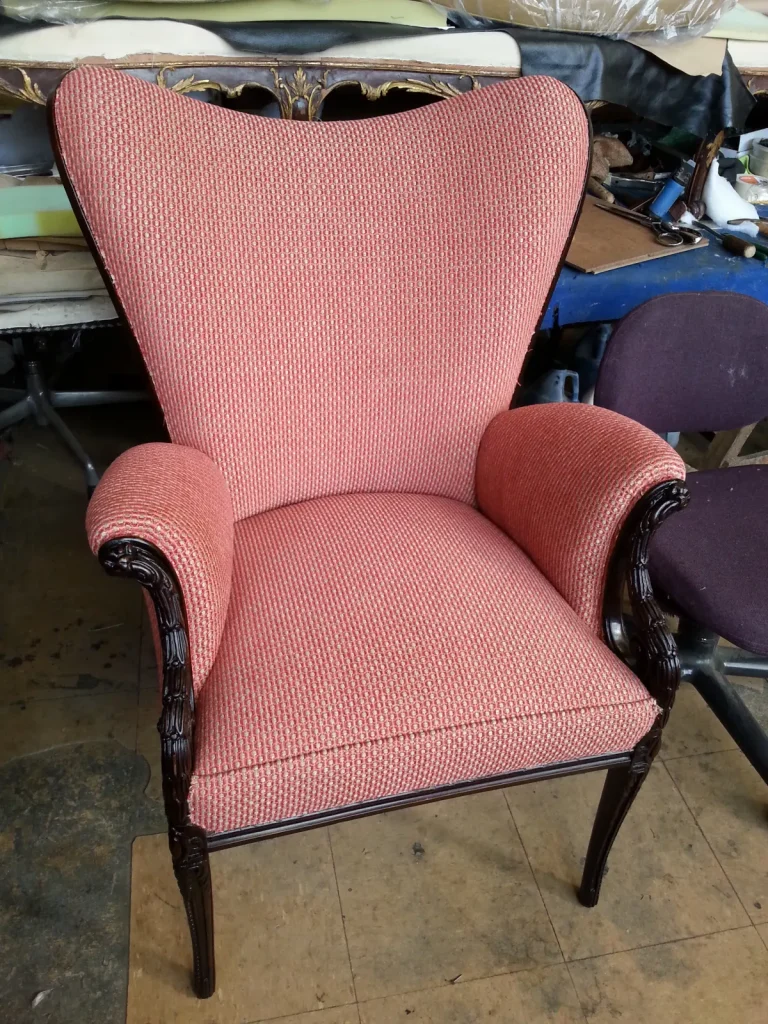 Art Deco High Back Chair restoration by Olek Inc.