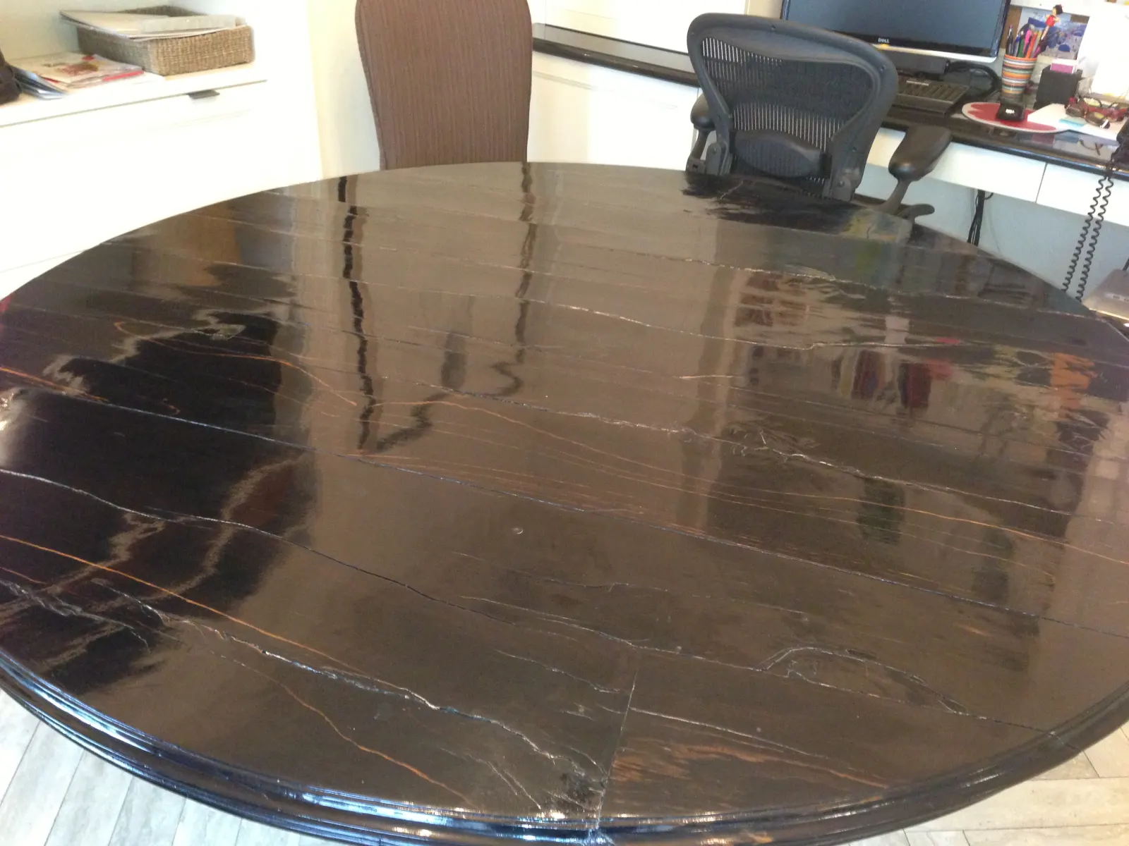 Anglo Indian Regency Ebony Center Table — Repair & French Polish