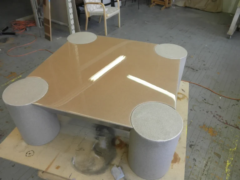 Piano Finish Dining Table — Chandelier Damage Repair