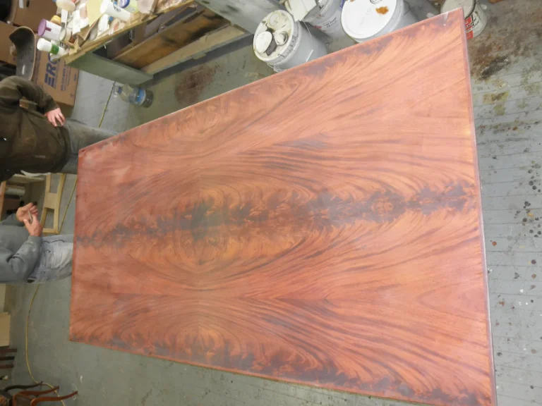 Piano Finish Dining Table — Chandelier Damage Repair