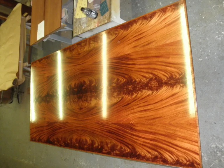 Piano Finish Dining Table — Chandelier Damage Repair