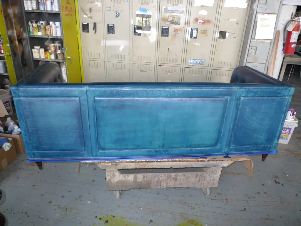 Leather Sofa — Stain, Dye & Refurbishing — Before