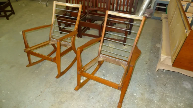 MCM Danish Teak Rocking Chairs restoration by Olek Inc.