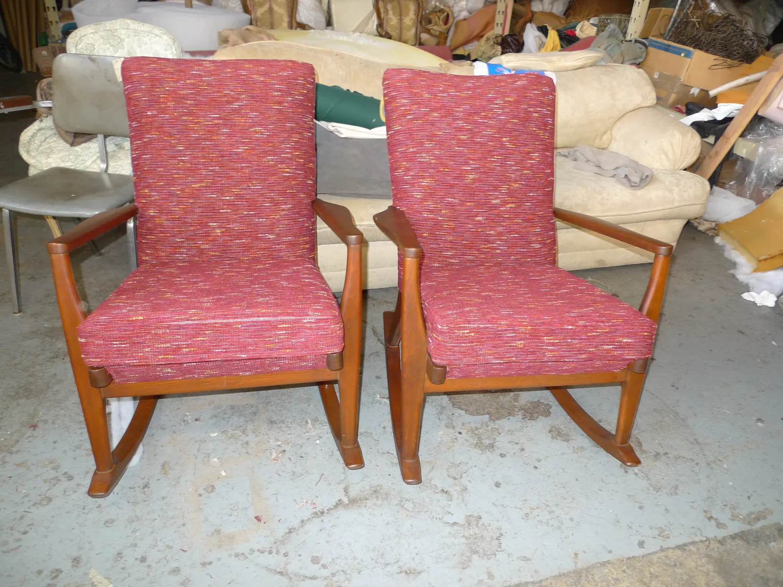 MCM Danish Teak Rocking Chairs — Refinishing & Reupholstery