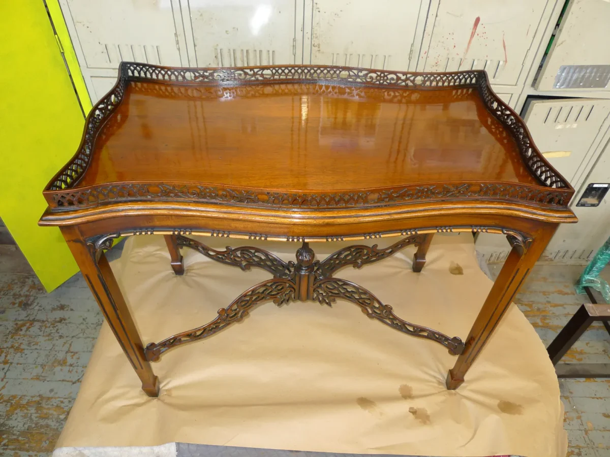 Georgian Coffee Table — Fretwork Repair & French Polish