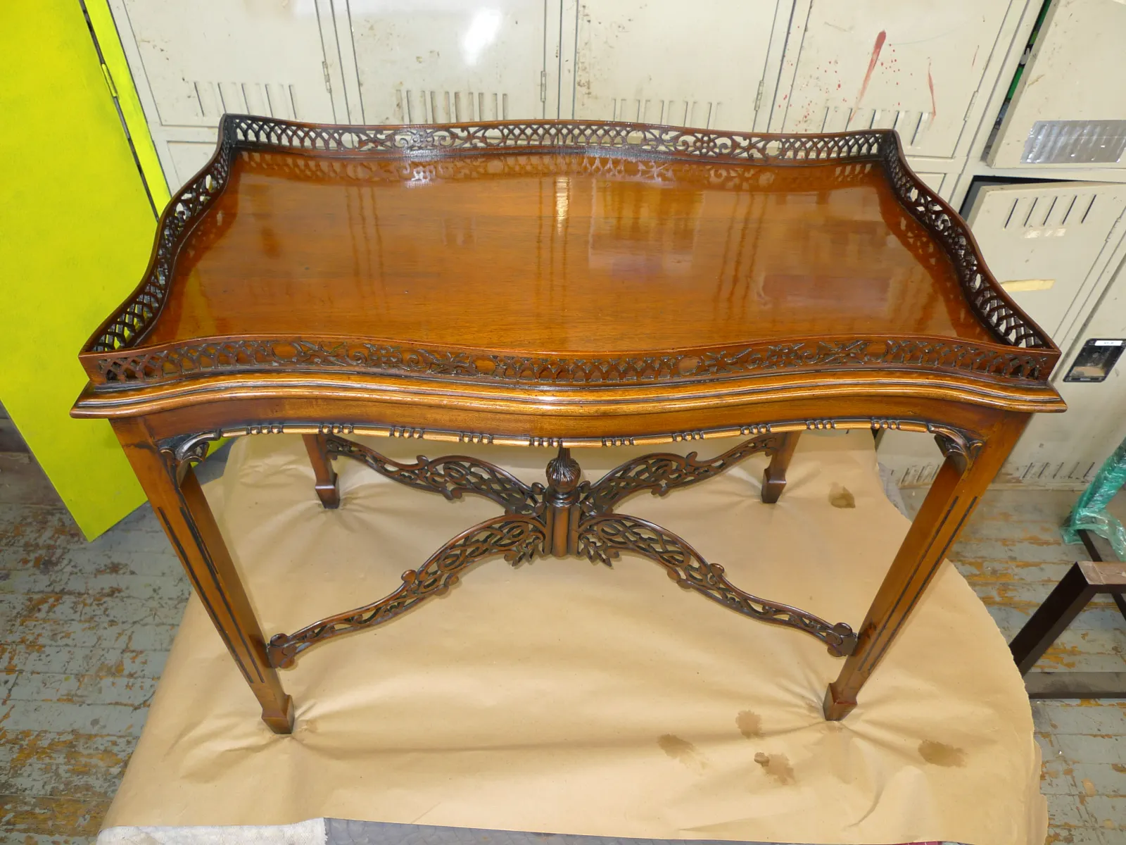 Georgian Coffee Table — Fretwork Repair & French Polish