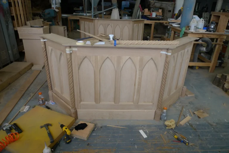 Lobby Woodwork restoration by Olek Inc.