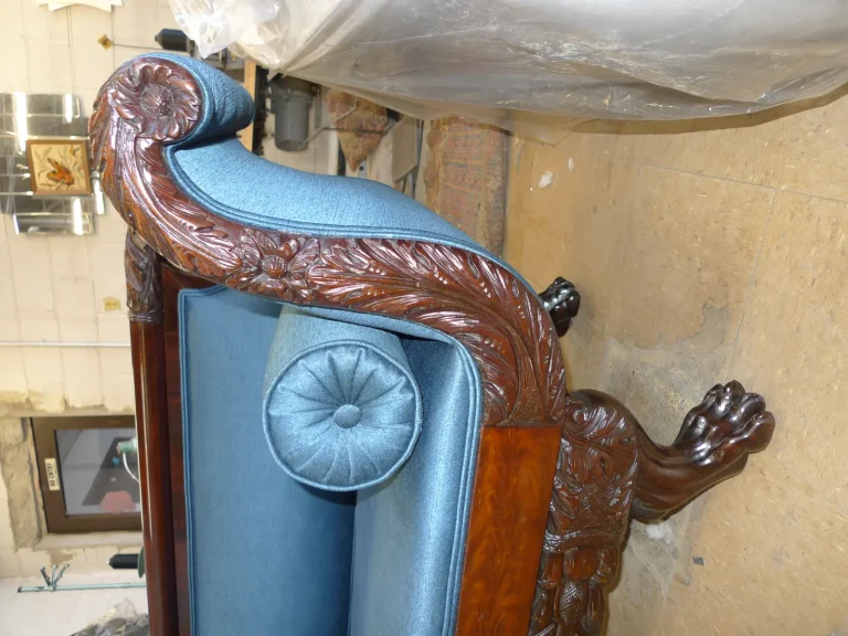 American Federal Duncan Phyfe Sofa restoration by Olek Inc.