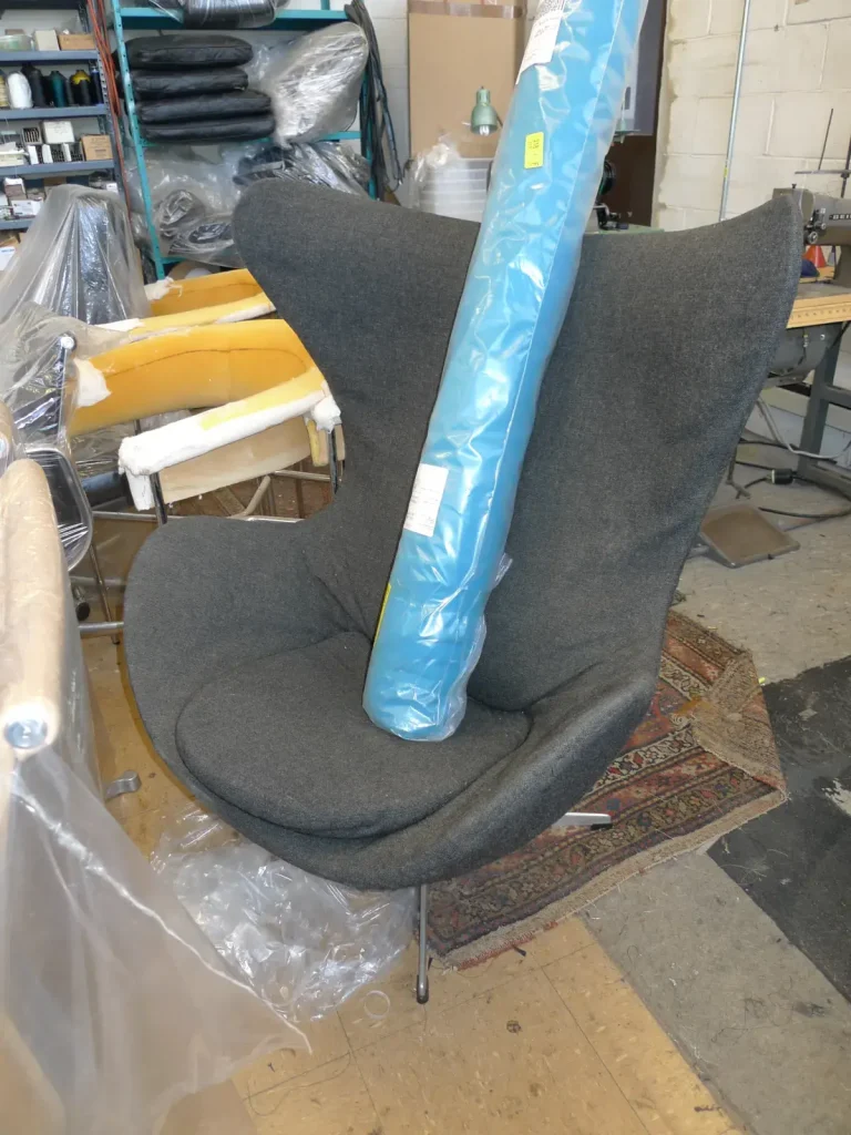 Eero Saarinen Egg Chair — Reupholstery — before restoration by Olek Inc.