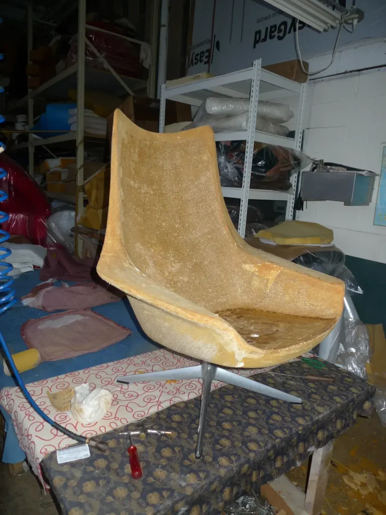 Henry Walter Klein Pirouette Swivel Chair — Reupholstery — Before