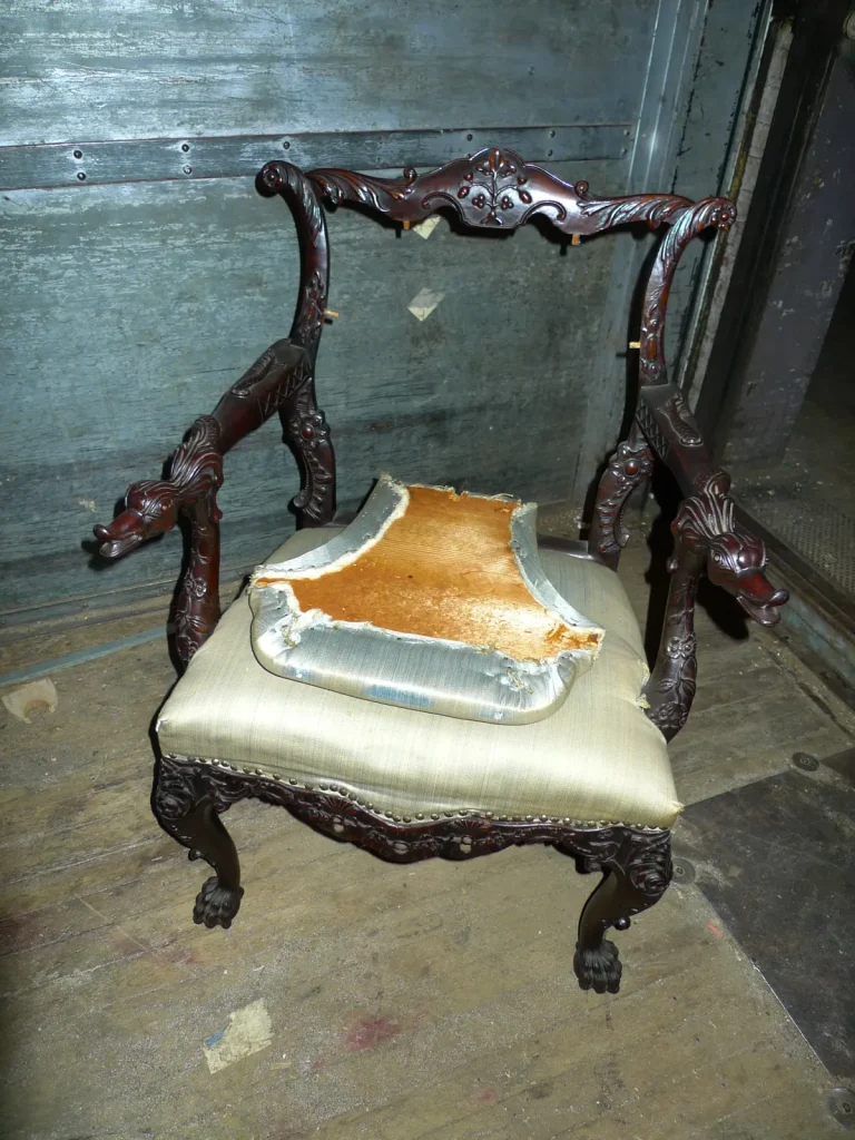 Carved Georgian Armchair — Repair & Rebuild — Before