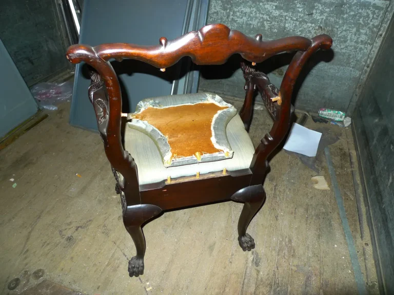 Carved Georgian Armchair restoration by Olek Inc.