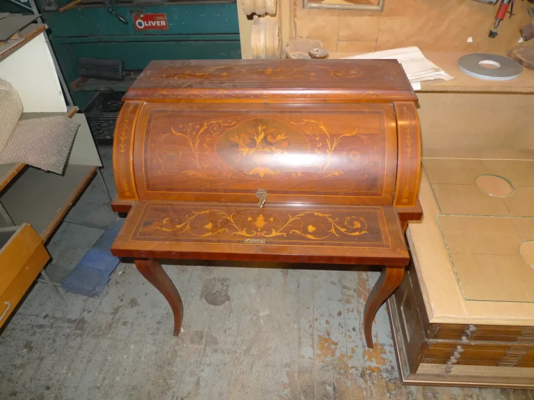 Louis XV Marquetry Cylinder Desk restoration by Olek Inc.