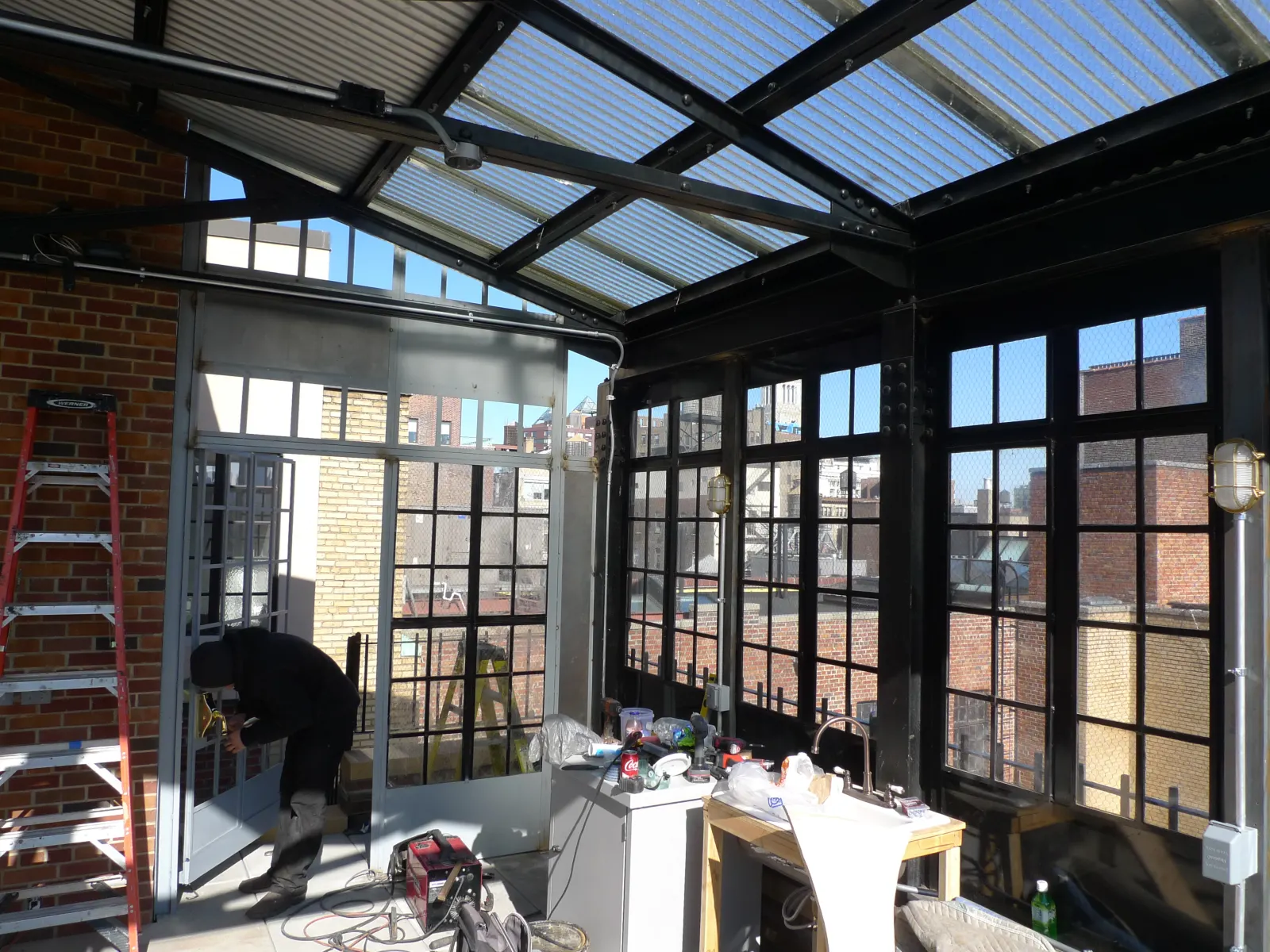 Pergola Fabrication with Salvaged Steel Windows