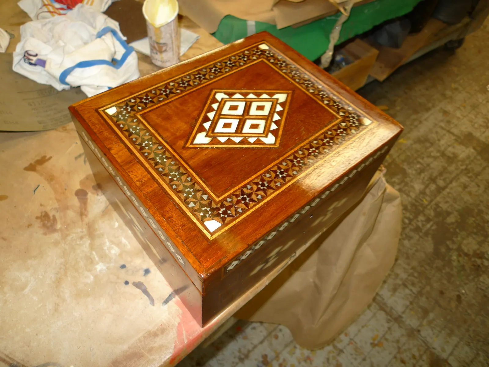 Egyptian Marquetry Jewelry Box — Repair & Refinishing