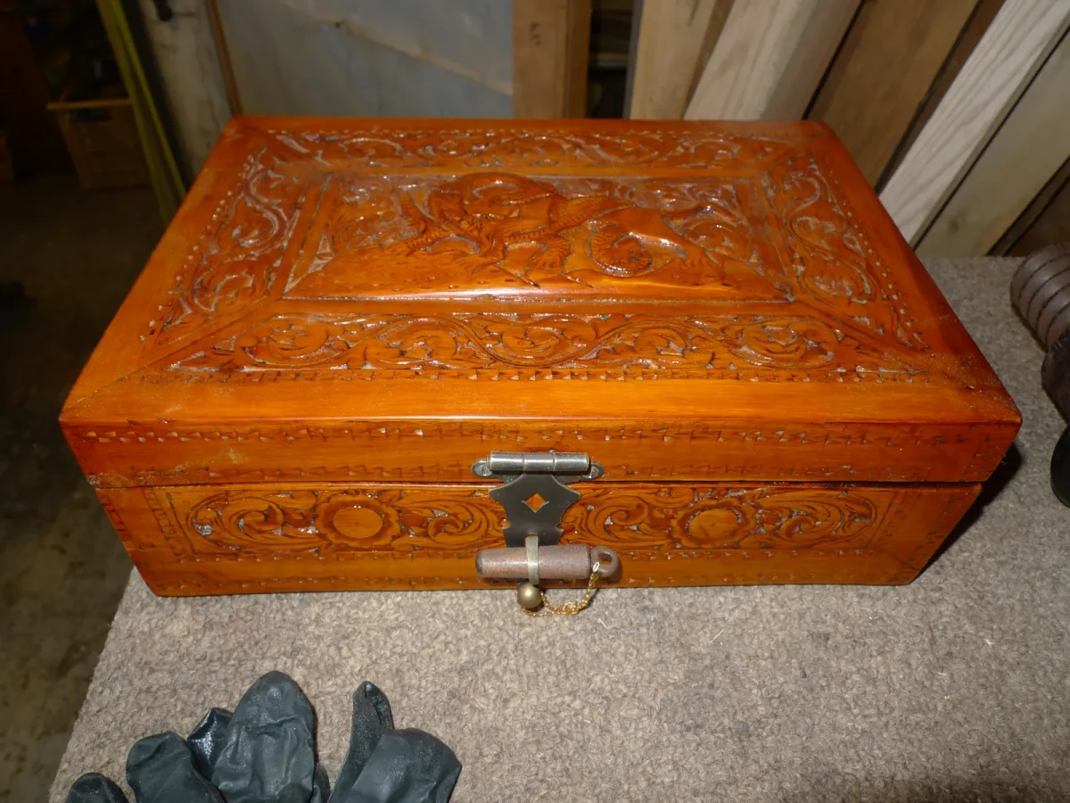 Egyptian Carved Jewelry Box — Repair & Refinishing