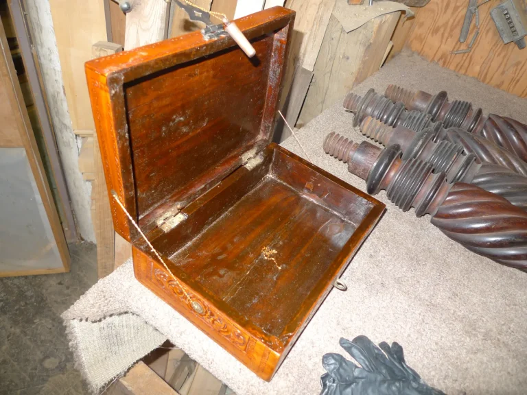 Egyptian Carved Jewelry Box restoration by Olek Inc.
