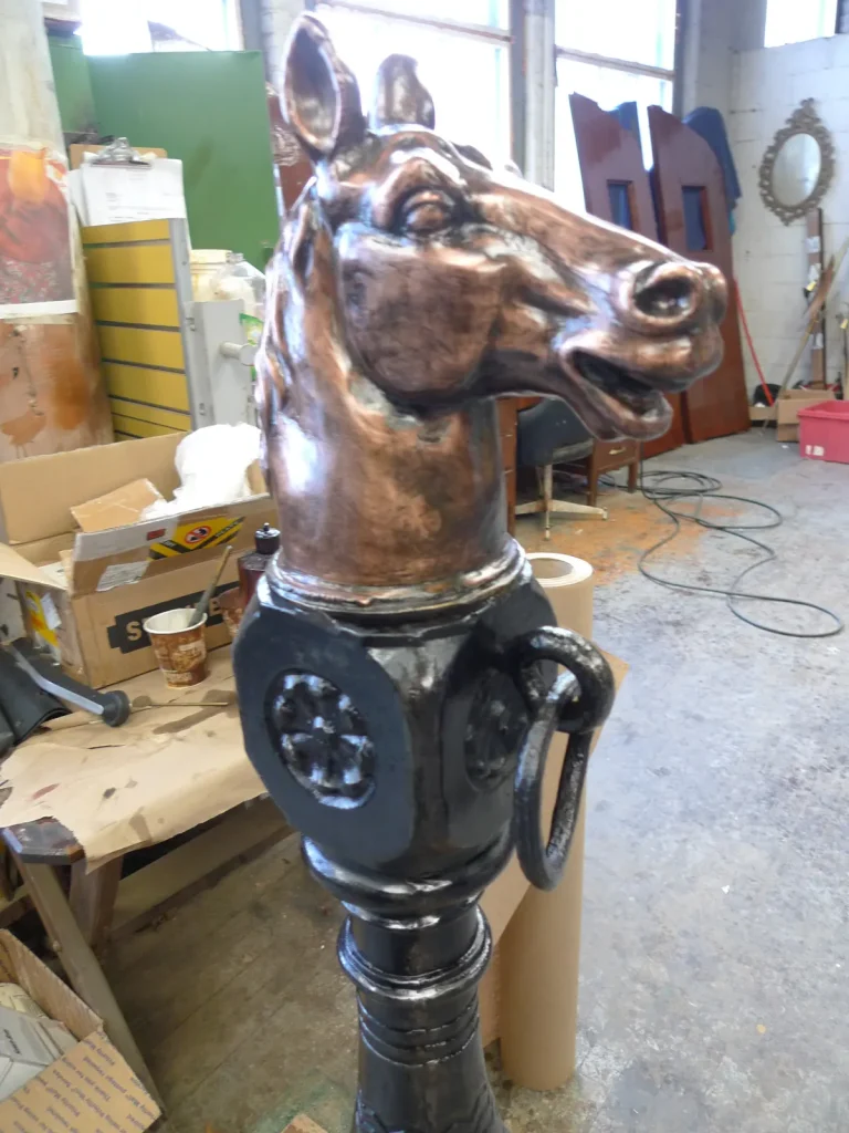 Cast Iron & Bronze Hitching Post restoration by Olek Inc.