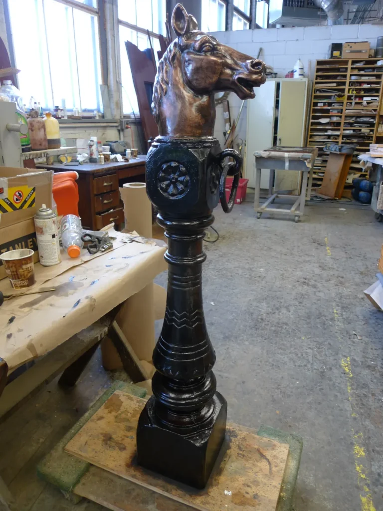 Cast Iron & Bronze Hitching Post — Artifact Restoration — after restoration by Olek Inc.