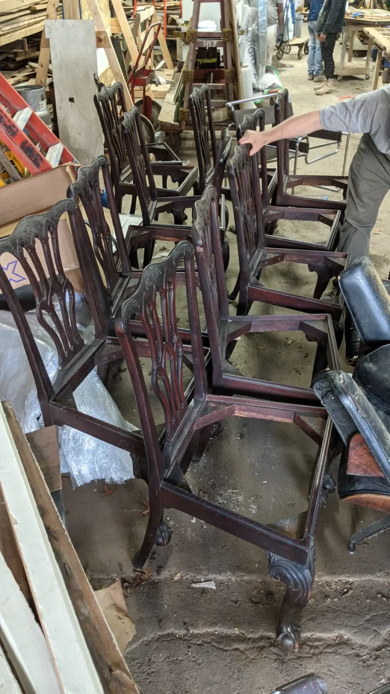 George III Mahogany Dining Table & Chairs — Conservation