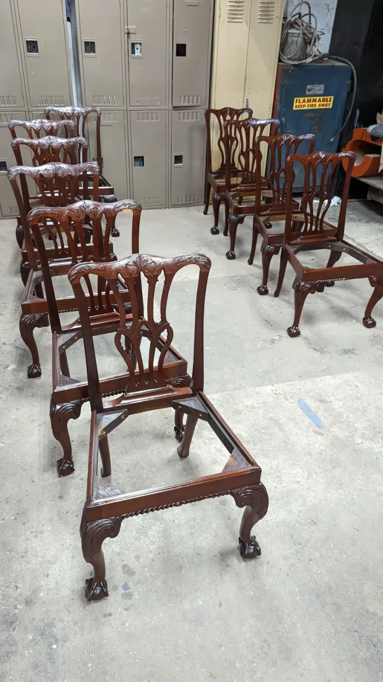 George III Mahogany Dining Table & Chairs — Conservation