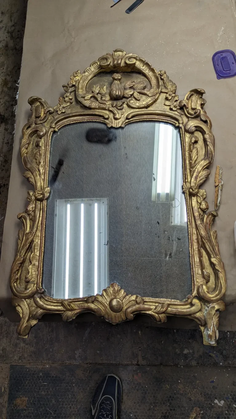 French Gilt Louis XV Period Mirror — Restoration & Gilding