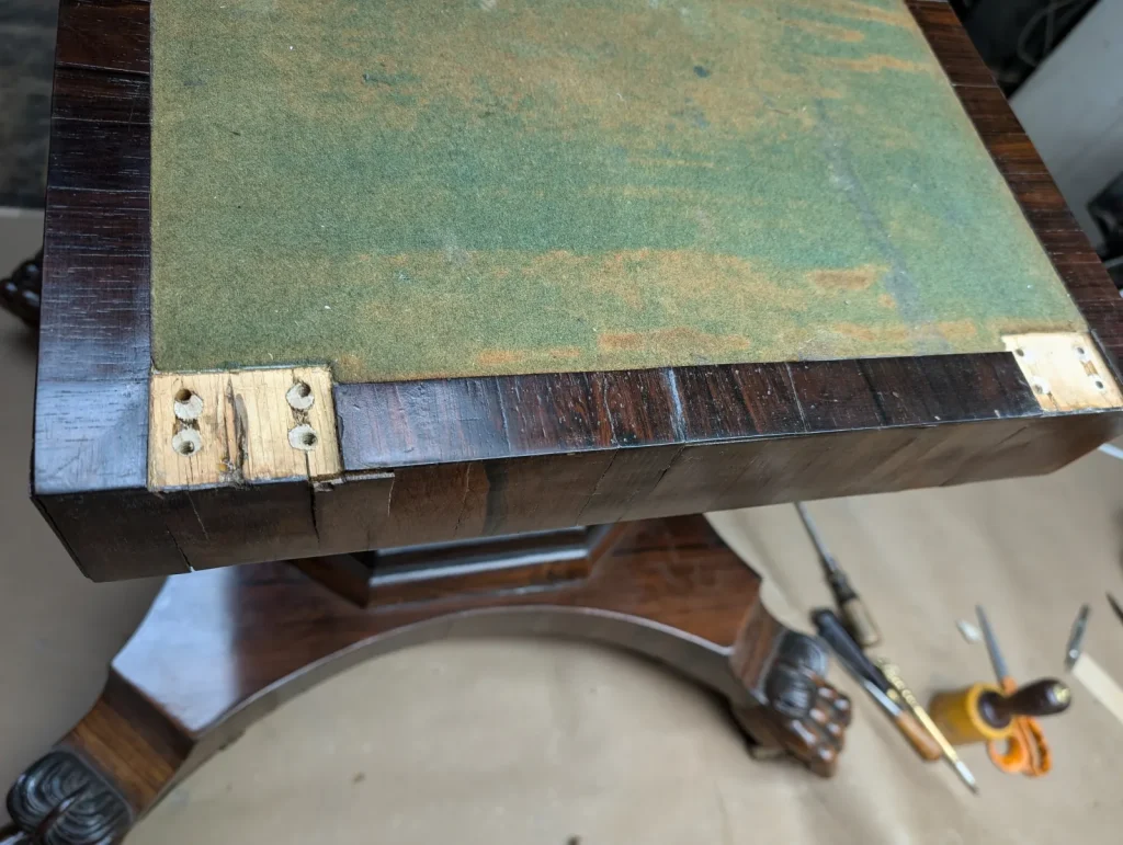 Palisander Regency Rosewood Table — In-House Refinishing — Before