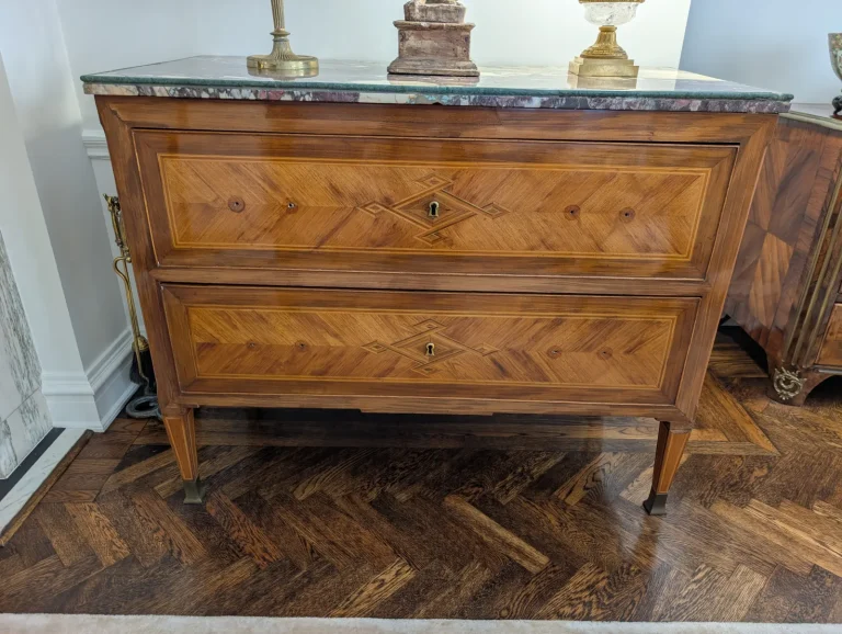 Antique gilded Louis and Italian Rococo furniture before restoration and conservation by Olek Inc.