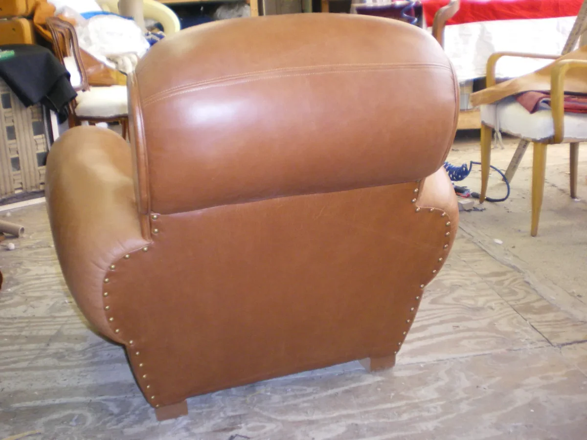 Art Deco French Leather Club Chairs — Reupholstery